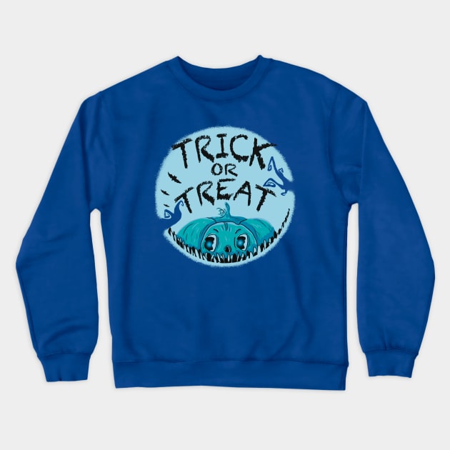 Blue night pumpkin Crewneck Sweatshirt by Xatutik-Art